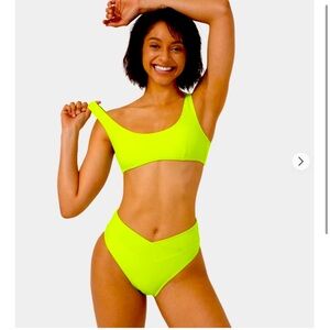 NWT:  Solid U Neck Bikini Top/Crossover Bottom Swimsuit (BS#4)